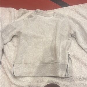 Gray Sweatshirt with Side Zipper